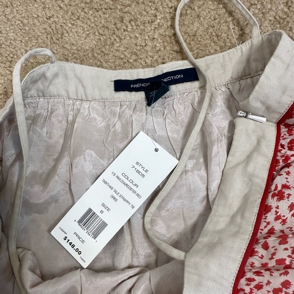 NWT French Connection Rooster Red Tabithas Tale Strappy Tie Dress Size 6 - Picture 4 of 7